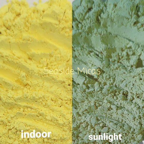 UV Sunlight Activated Yellow to Green